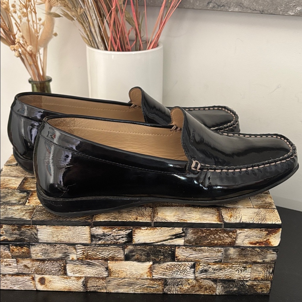 GEOX (6) Respira Patent Loafers Leather Black Slip On Stitching Non-Slip EU 36 - Picture 6 of 15